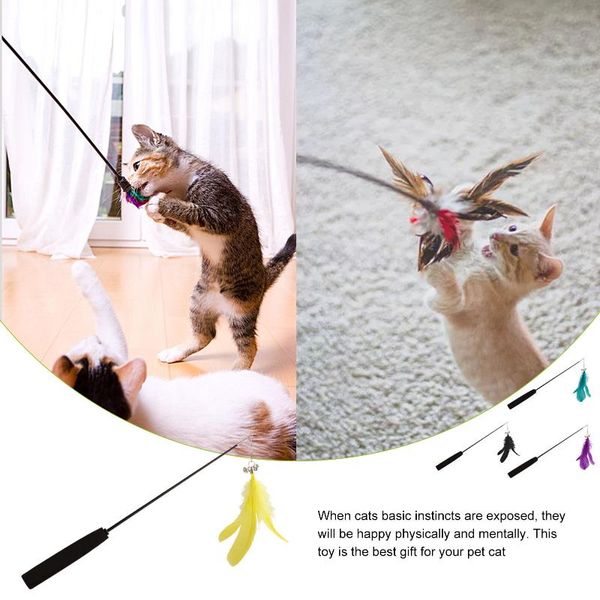 cat toys funny kitten teaser interactive toy rod with bell and feather for cats pet stick
cat toys funny kitten teaser interactive toy rod with bell and feather for cats pet stick
