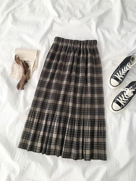 autumn winter women woolen skirts plaid mid 2021 casual loose ladies office elastic waist sashes, Black
autumn winter women woolen skirts plaid mid 2021 casual loose ladies office elastic waist sashes, Black