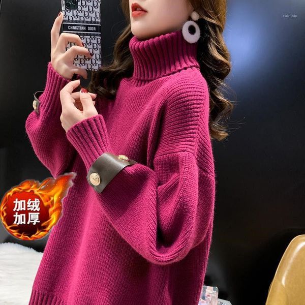 turtleneck sweater women thick mid-length autumn and winter 2021 korean version loose retro hong kong-style trend women's sweaters, White;black
turtleneck sweater women thick mid-length autumn and winter 2021 korean version loose retro hong kong-style trend women's sweaters, White;black