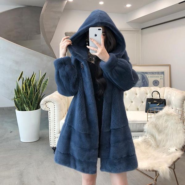 women's fur & faux mink whole women long skirt coat with hood winter thick warm female jacket, Black
women's fur & faux mink whole women long skirt coat with hood winter thick warm female jacket, Black