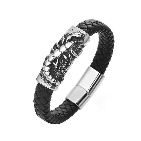 charm bracelets classic cowhide scorpion titanium steel bracelet 8 strands of made leather woven stainless custom simple and elegant, Golden;silver
charm bracelets classic cowhide scorpion titanium steel bracelet 8 strands of made leather woven stainless custom simple and elegant, Golden;silver