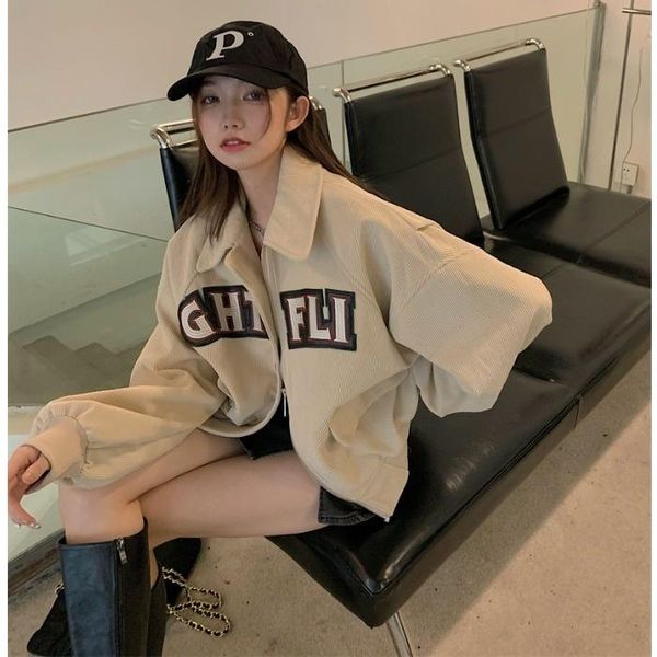 women's jackets 2021 autumn long sleeve letter baseball jacket american retro easy matching fashion loose and idle top, Black;brown
women's jackets 2021 autumn long sleeve letter baseball jacket american retro easy matching fashion loose and idle top, Black;brown