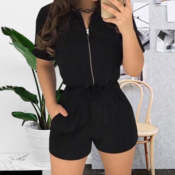 short sleeve zipper cardigan v neck playsuits 2021 summer ladies fashion black mini shorts hight wiats rompers1, Black;white
short sleeve zipper cardigan v neck playsuits 2021 summer ladies fashion black mini shorts hight wiats rompers1, Black;white