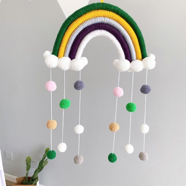 nordic kids room rainbow hanging decorations handmade woven cotton rope colorful accessories decor with felt ball decorative objects & figur
nordic kids room rainbow hanging decorations handmade woven cotton rope colorful accessories decor with felt ball decorative objects & figur
