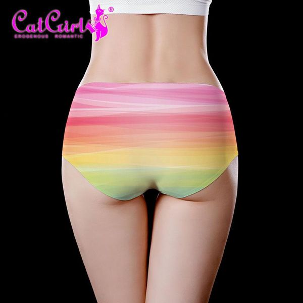 women's panties fashion brand designer seamless underwear ice silk printed girl rainbow mid waist briefs thi, Black;pink
women's panties fashion brand designer seamless underwear ice silk printed girl rainbow mid waist briefs thi, Black;pink