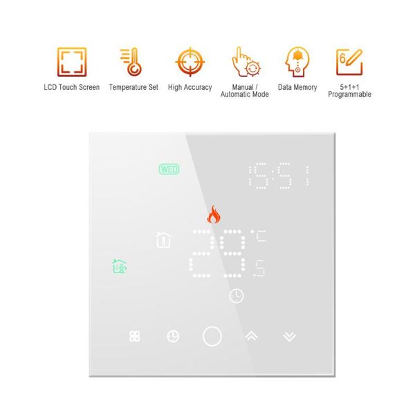 smart home control 95-240v wifi thermostat 5+1+1 six periods programmable voice app water heating temperature controller
smart home control 95-240v wifi thermostat 5+1+1 six periods programmable voice app water heating temperature controller