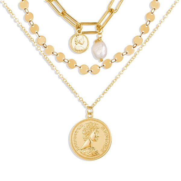 pendant necklaces european and american style cross-border creative simple fashion temperament lady necklace size head pearl, Silver
pendant necklaces european and american style cross-border creative simple fashion temperament lady necklace size head pearl, Silver