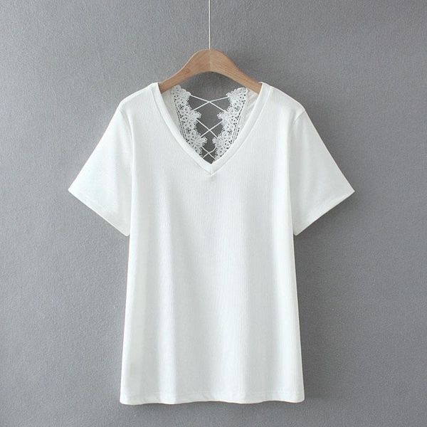plus size t-shirt white black summer women short sleeve v-neck lace shirts oversized slim
plus size t-shirt white black summer women short sleeve v-neck lace shirts oversized slim