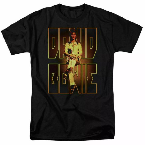 david bowie perched t shirt licensed rock n roll music band merch tee black, White;black
david bowie perched t shirt licensed rock n roll music band merch tee black, White;black