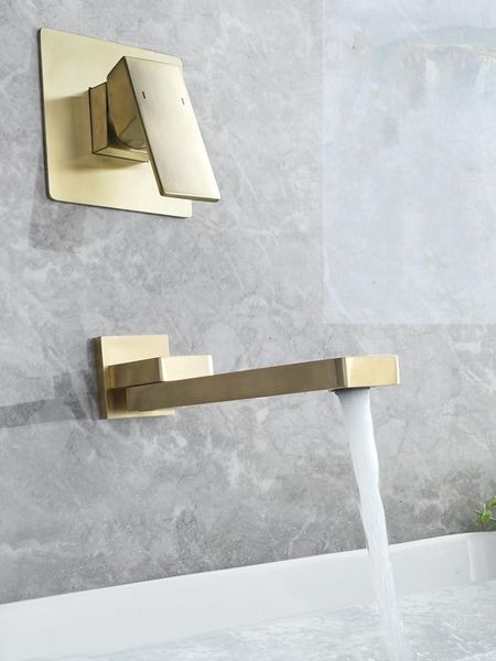 bathroom basin sink faucet brass wall mounted mixer tap single handle swing in-wall & cold brushed gold bathtub faucets
bathroom basin sink faucet brass wall mounted mixer tap single handle swing in-wall & cold brushed gold bathtub faucets