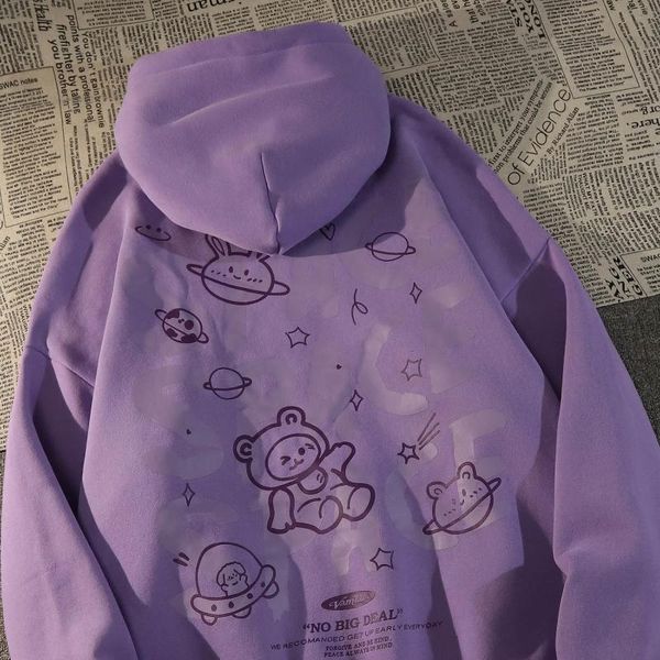 women's hoodies & sweatshirts funny japan harajuku long sleeve bear print femme 2021 loose cute purple y2k amine summer oversize female, Black
women's hoodies & sweatshirts funny japan harajuku long sleeve bear print femme 2021 loose cute purple y2k amine summer oversize female, Black
