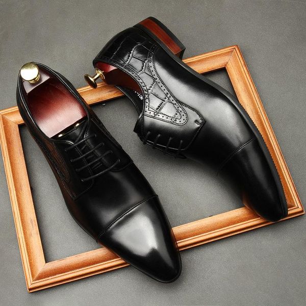 dress shoes genuine leather men black brown wedding mens business office work pointed toe lace-up derby size 37-45
dress shoes genuine leather men black brown wedding mens business office work pointed toe lace-up derby size 37-45