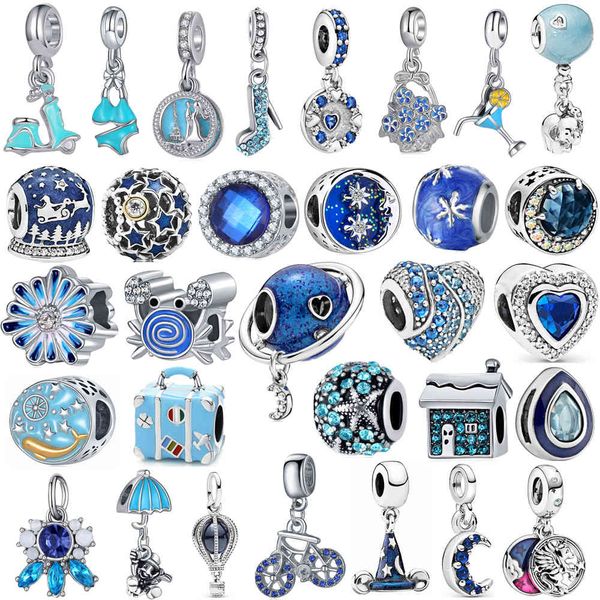 1pcs cute blue series crab flower heart bicycle bead pendant adapting original pandora charm bracelet women jewelry making gifts, Silver
1pcs cute blue series crab flower heart bicycle bead pendant adapting original pandora charm bracelet women jewelry making gifts, Silver