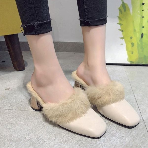 slippers 2022 spring and autumn style korean square scalp high-heeled half-drag fashion fur shoes, Black
slippers 2022 spring and autumn style korean square scalp high-heeled half-drag fashion fur shoes, Black