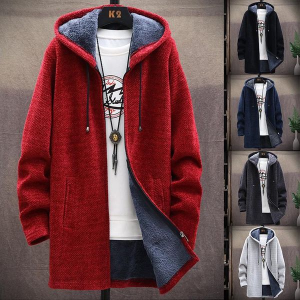 men's trench coats winter casual sweater coat warm korean hooded for man fleece jacket thicker fashion knitted mid-length, Tan;black
men's trench coats winter casual sweater coat warm korean hooded for man fleece jacket thicker fashion knitted mid-length, Tan;black