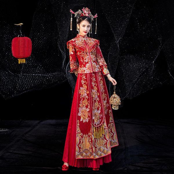 plus size 5xl bride dress wedding retro chinese marrige cheongsam toast clothing long section ethnic, Red
plus size 5xl bride dress wedding retro chinese marrige cheongsam toast clothing long section ethnic, Red