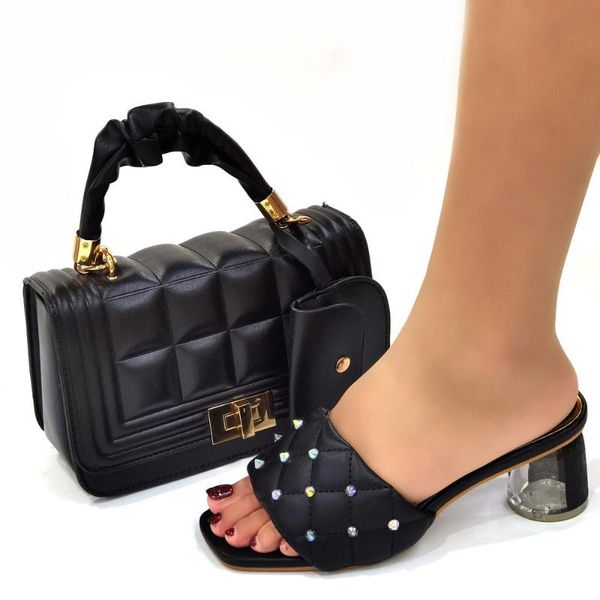 dress shoes nigerian women wedding and bag set decorated with rhinestone italian shoe for party in open toe pumps, Black
dress shoes nigerian women wedding and bag set decorated with rhinestone italian shoe for party in open toe pumps, Black