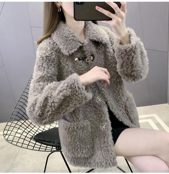 women's fur & faux shzq 2021 ai meili lamb integrated coat short thin sheep shearing grain female, Black
women's fur & faux shzq 2021 ai meili lamb integrated coat short thin sheep shearing grain female, Black