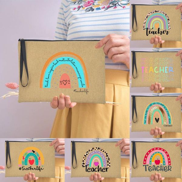 cosmetic bags & cases fashion rainbow teacher zipper bag linen large makeup lipstick organizer casual pouch purses pencil travel handbag
cosmetic bags & cases fashion rainbow teacher zipper bag linen large makeup lipstick organizer casual pouch purses pencil travel handbag