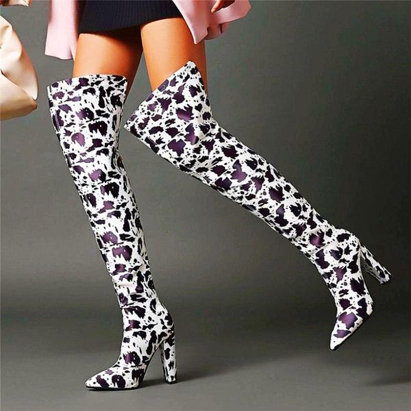boots thigh high women's leopard over the knee block heels pointed toe long booties party pumps 33 34-43, Black
boots thigh high women's leopard over the knee block heels pointed toe long booties party pumps 33 34-43, Black