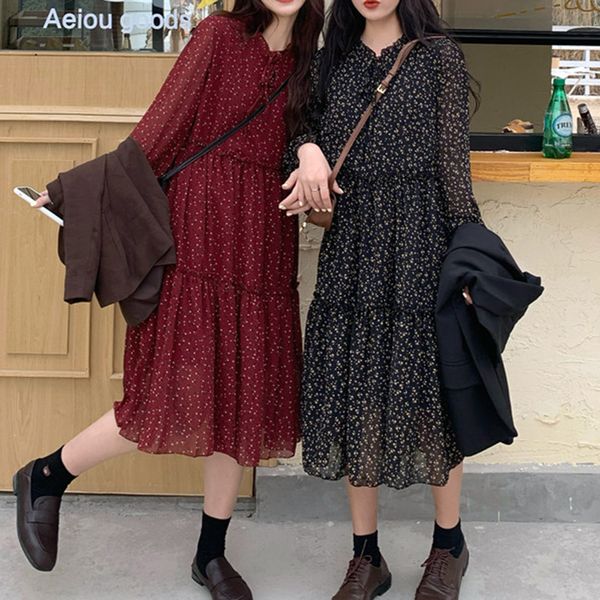 plus size long sleeve chiffon women dress summer dot print korean japanese midi dresses cute lace-up collar casual streetwear, White
plus size long sleeve chiffon women dress summer dot print korean japanese midi dresses cute lace-up collar casual streetwear, White