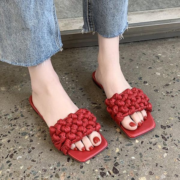 slippers rimocy 2021 woven flat women fashion square toe non-slip beach flip flops woman summer light soft casual sandals, Black
slippers rimocy 2021 woven flat women fashion square toe non-slip beach flip flops woman summer light soft casual sandals, Black