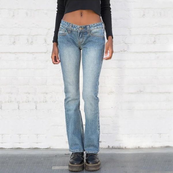 women's jeans women low rise flare leg tight fit with brown stitching in light blue
women's jeans women low rise flare leg tight fit with brown stitching in light blue