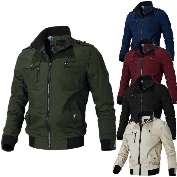 men's jackets fashion bomber jacket male stand collar multi-pocket casual windbreaker outwear military coat, Black;brown
men's jackets fashion bomber jacket male stand collar multi-pocket casual windbreaker outwear military coat, Black;brown
