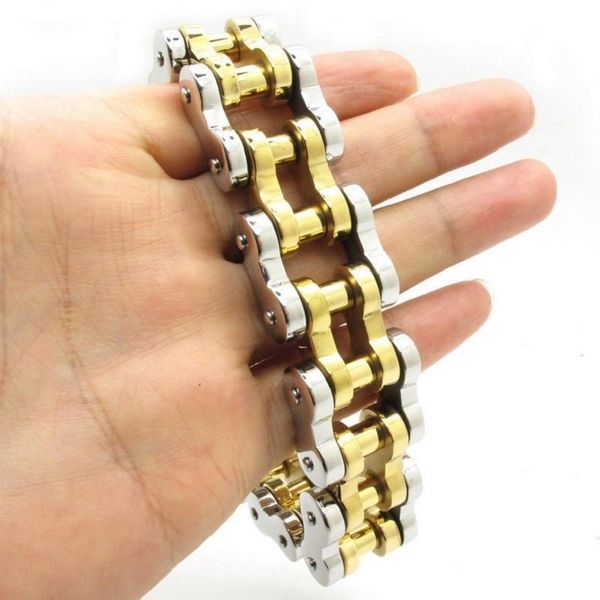 link, chain 14.5mm men's silver gold motorbiker bracelet bangle stainless steel jewelry, Black
link, chain 14.5mm men's silver gold motorbiker bracelet bangle stainless steel jewelry, Black