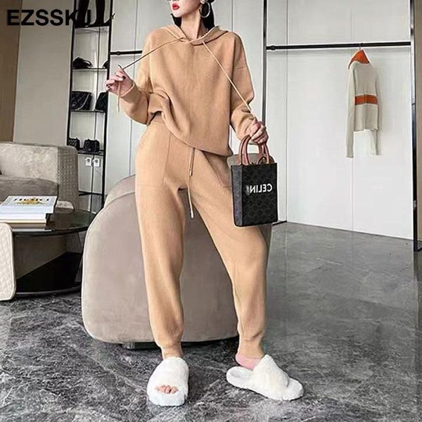 women's two piece pants ins 2 pieces set women knitted tracksuit hooded sweater + harem pullover 2021 chic top, White
women's two piece pants ins 2 pieces set women knitted tracksuit hooded sweater + harem pullover 2021 chic top, White