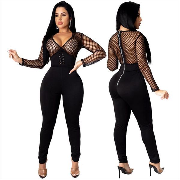 club outfits women jumpsuit v neck long sleeve mesh patchwork tight waist back zipper hollow out wholesale dropshipping, Black;white
club outfits women jumpsuit v neck long sleeve mesh patchwork tight waist back zipper hollow out wholesale dropshipping, Black;white