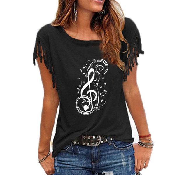 women's t-shirt musical notes cotton t shirt funny print tee short sleeve women soft o-neck humor tshirt, White
women's t-shirt musical notes cotton t shirt funny print tee short sleeve women soft o-neck humor tshirt, White