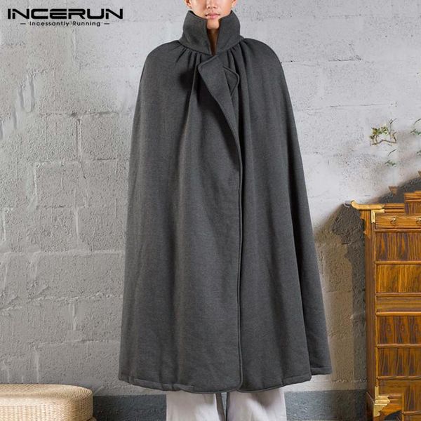 men's trench coats incerun 2021 men cloak solid color faux blends winter cape ponchos blanket outerwear casual vintage mens overcoats, Tan;black
men's trench coats incerun 2021 men cloak solid color faux blends winter cape ponchos blanket outerwear casual vintage mens overcoats, Tan;black