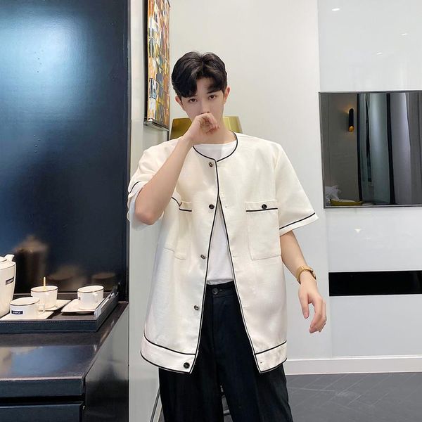 men's casual shirts male japan korea streetwear shirt coat men summer vintage fashion short sleeve style jacket, White;black
men's casual shirts male japan korea streetwear shirt coat men summer vintage fashion short sleeve style jacket, White;black