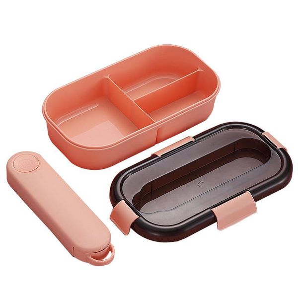 dinnerware sets nordic style lunch container set portable 3-compartment box leakproof tableware tools accessories