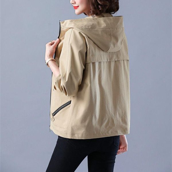 women's jackets 2021 hooded short jacket female spring and autumn loose casual middle-aged mother solid color long sleeve coat w550, Black;brown
women's jackets 2021 hooded short jacket female spring and autumn loose casual middle-aged mother solid color long sleeve coat w550, Black;brown