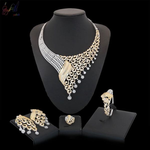 earrings & necklace yulaili cubic zirconia romantic bridal wedding full crystal charm bracelet ring jewelry sets, Silver
earrings & necklace yulaili cubic zirconia romantic bridal wedding full crystal charm bracelet ring jewelry sets, Silver