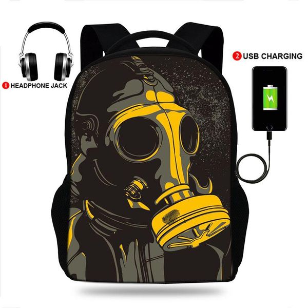 backpack 17inch antigas mask print usb port backpacks for teenager boys&girls school bags laprucksack
backpack 17inch antigas mask print usb port backpacks for teenager boys&girls school bags laprucksack