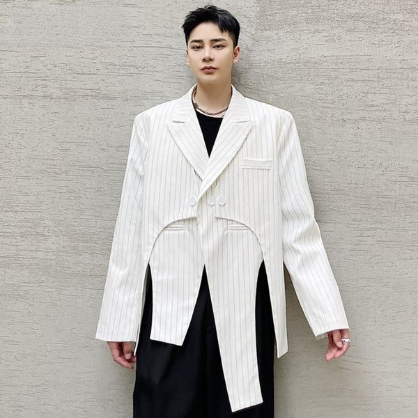 tide fashion fake two pieces striped suit jackets for men personalized design irregular blazer white black coat 2021
tide fashion fake two pieces striped suit jackets for men personalized design irregular blazer white black coat 2021