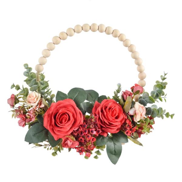 decorative flowers & wreaths wooden bead garland round artificial peony rose flower simulation plants wreath silk cloth wall hanging home de
decorative flowers & wreaths wooden bead garland round artificial peony rose flower simulation plants wreath silk cloth wall hanging home de