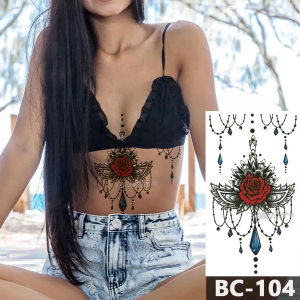 temporary tattoos 1 sheet chest body tattoo waterproof jewelry rose lace crystal pattern decal waist art sticker for women
temporary tattoos 1 sheet chest body tattoo waterproof jewelry rose lace crystal pattern decal waist art sticker for women