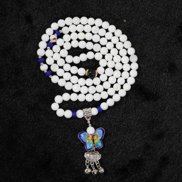 beaded, strands white shell 6mm 108 round beads with butterfly purple flower pendants jewelry bracelet 28inches b971, Black
beaded, strands white shell 6mm 108 round beads with butterfly purple flower pendants jewelry bracelet 28inches b971, Black