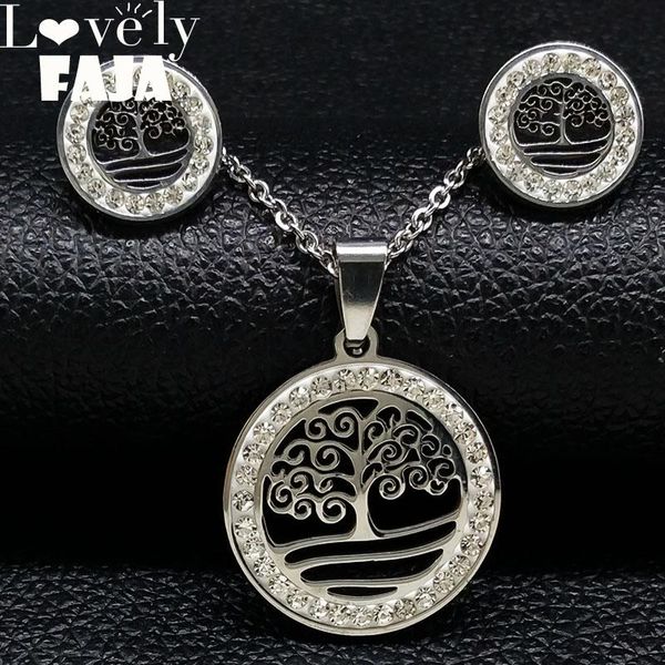 earrings & necklace 2021 tree of life stainless steel earings set jewelry for women crystal silver color sets pendientes 178423
earrings & necklace 2021 tree of life stainless steel earings set jewelry for women crystal silver color sets pendientes 178423
