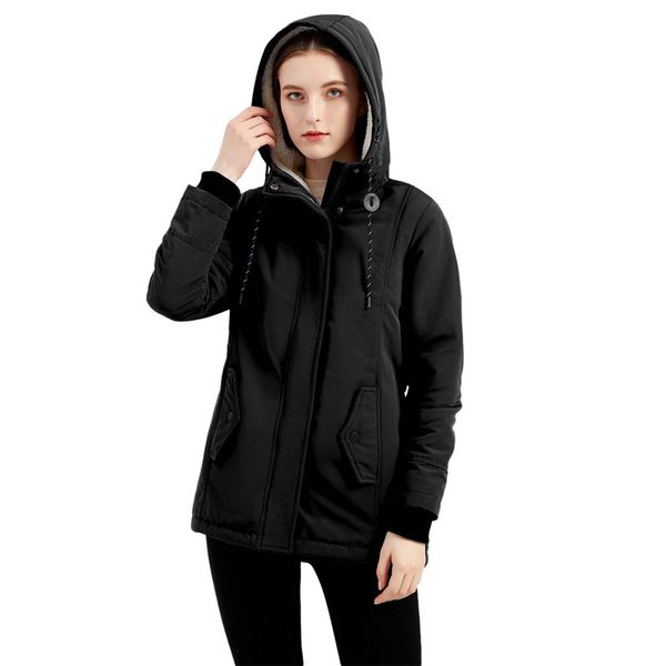 2021 coats for fall/winter new cotton coat women s thick and velvet cotton casual hooded jacket, Black
2021 coats for fall/winter new cotton coat women s thick and velvet cotton casual hooded jacket, Black
