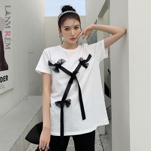women t- shirt mesh bow short sleeve patchwork shirts temperament loose fit fashion tide summer 2h860 210507, White
women t- shirt mesh bow short sleeve patchwork shirts temperament loose fit fashion tide summer 2h860 210507, White