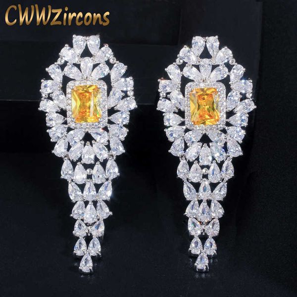 brand women party jewelry white gold color luxury square yellow cz stone long drop earring with zircon cz315 210714, Silver
brand women party jewelry white gold color luxury square yellow cz stone long drop earring with zircon cz315 210714, Silver