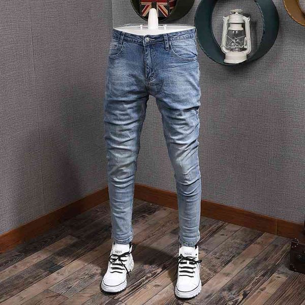 men's jeans ly designer fashion men elastic slim fit casual denim trousers korean style simple retro blue ripped pencil pants homm
men's jeans ly designer fashion men elastic slim fit casual denim trousers korean style simple retro blue ripped pencil pants homm