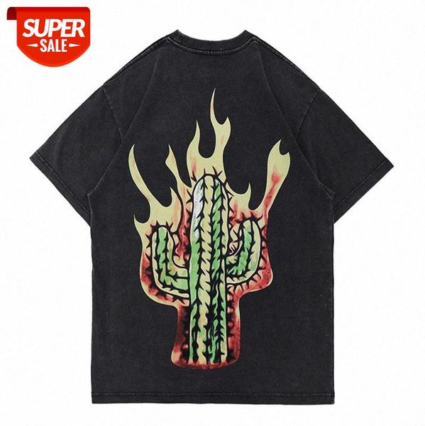 american fashion high street old printed t-shirt hipster washed flame cactus print short-sleeved tee male #yb5q, White;black
american fashion high street old printed t-shirt hipster washed flame cactus print short-sleeved tee male #yb5q, White;black