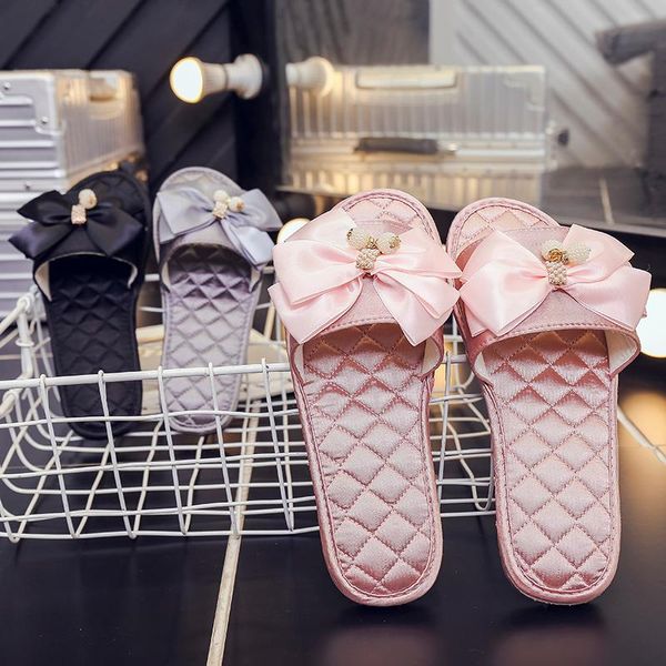 slippers home shoes women's silk indoor non-slip satin bathroom female bow peep toe comfort flat, Black
slippers home shoes women's silk indoor non-slip satin bathroom female bow peep toe comfort flat, Black