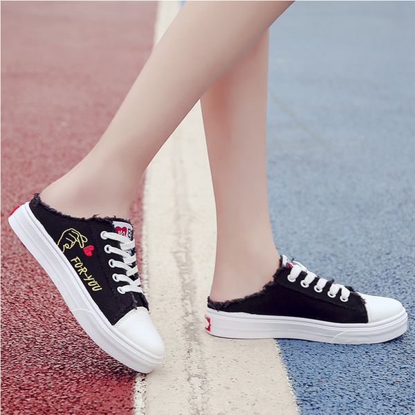 dress shoes women sandals summer flat half slippers canvas sneakers flip flops woman flats plus size 34-40, Black
dress shoes women sandals summer flat half slippers canvas sneakers flip flops woman flats plus size 34-40, Black